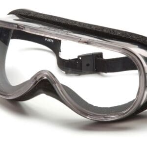 Clear safety goggles with adjustable strap