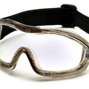 Clear protective goggles with adjustable elastic strap