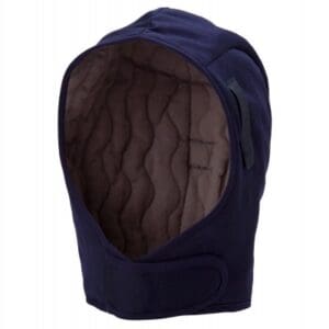 A Winter Liner Knit Cap in Black and Blue