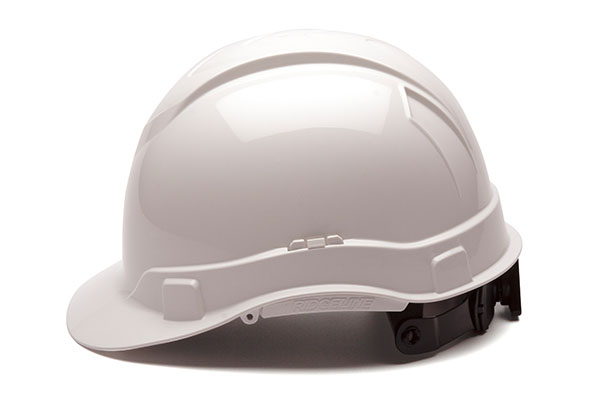 The Side View of a White Protective Cap