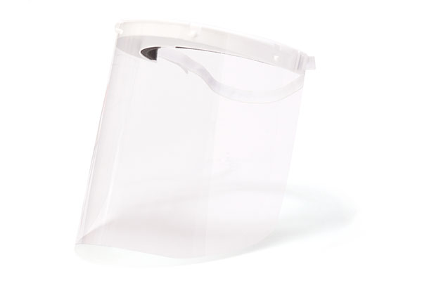 A Clear Plastic Face Shield on a White Background