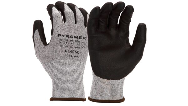 A White and Black Color Gloves Pair