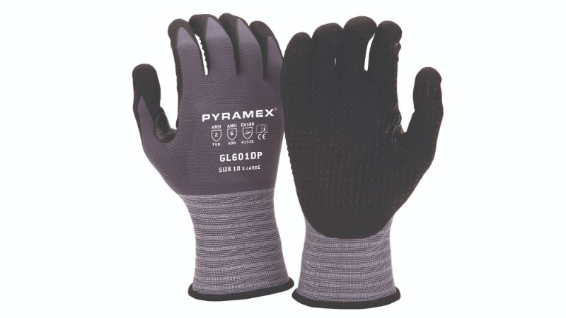 A Grey and Black Color Gloves Pair