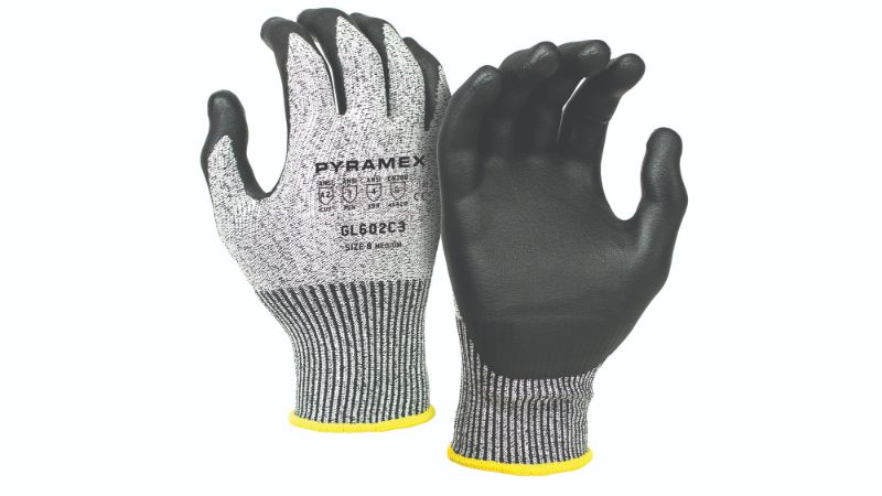 A Light Grey and Black Color Gloves Pair