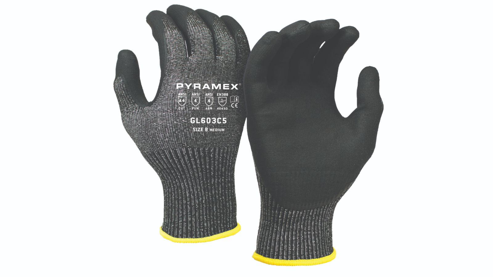 A Full Black and Grey Color Gloves Pair