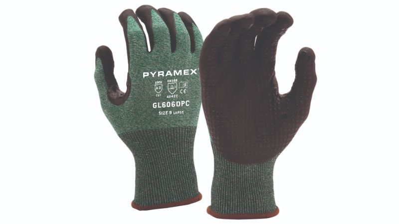 A Green and Black Color Gloves Pair