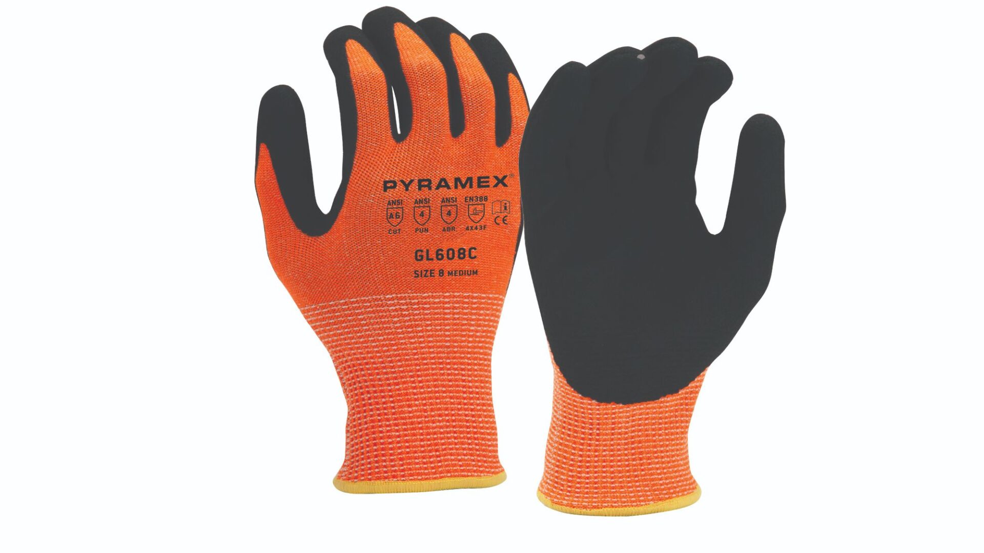 A Black ad Radium Orange Gloves Pair