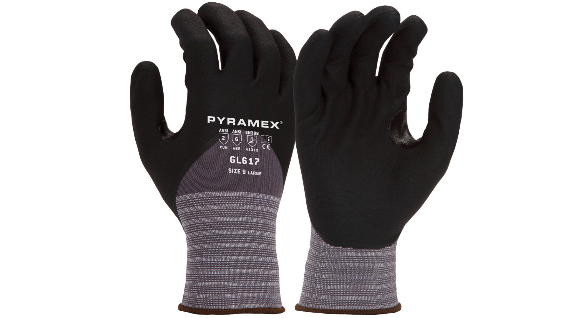 A Black Color Gloves With Line Details