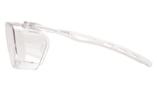 A Clear Plastic Protection Glasses With Design on Legs